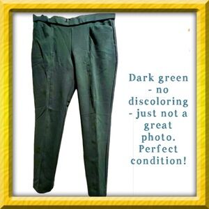 Anne Klein green pants - pull on- dark green - large - front pockets - BOGO